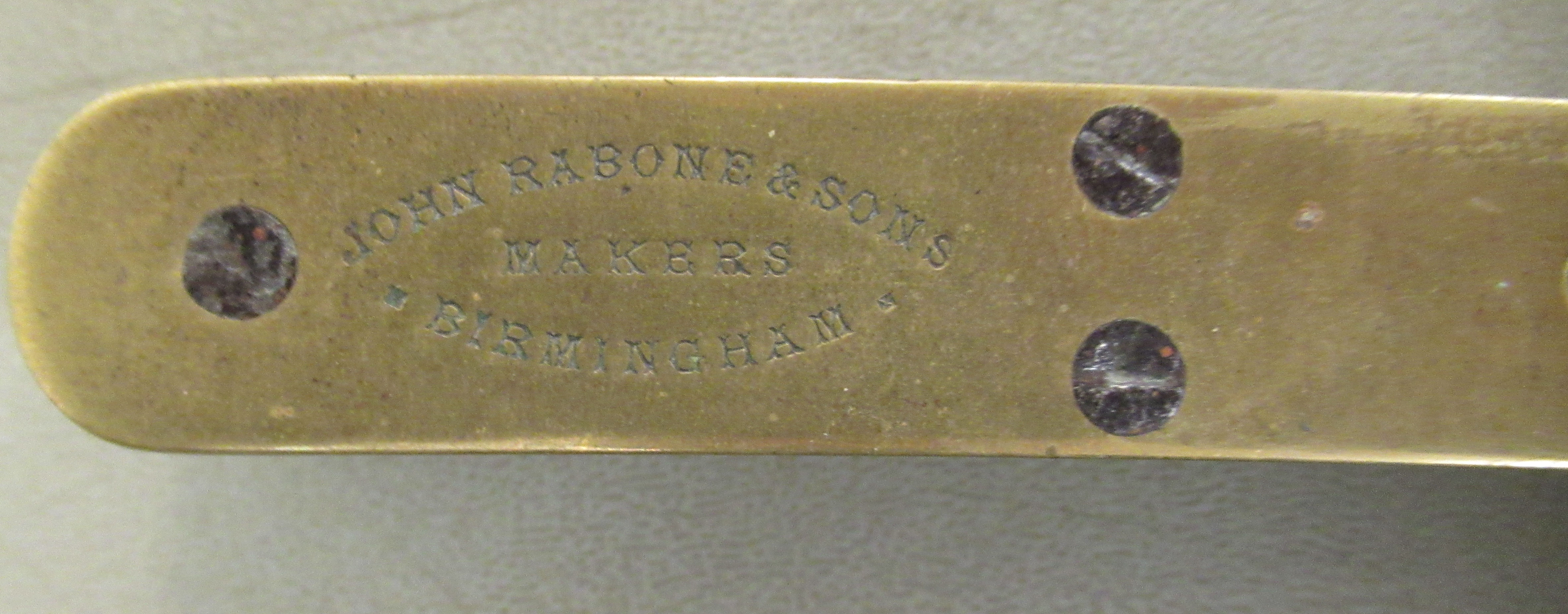 A late 19th/early 20thC John Rabone & Sons of Birmingham, brass mounted hardwood spirit level  8''L; - Image 5 of 5