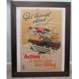 A 1920s/1930s coloured printed promotional poster 'Greyhound Racing'  20" x 30"  framed