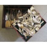 Silver plated flatware, some with stainless steel blades  various patterns