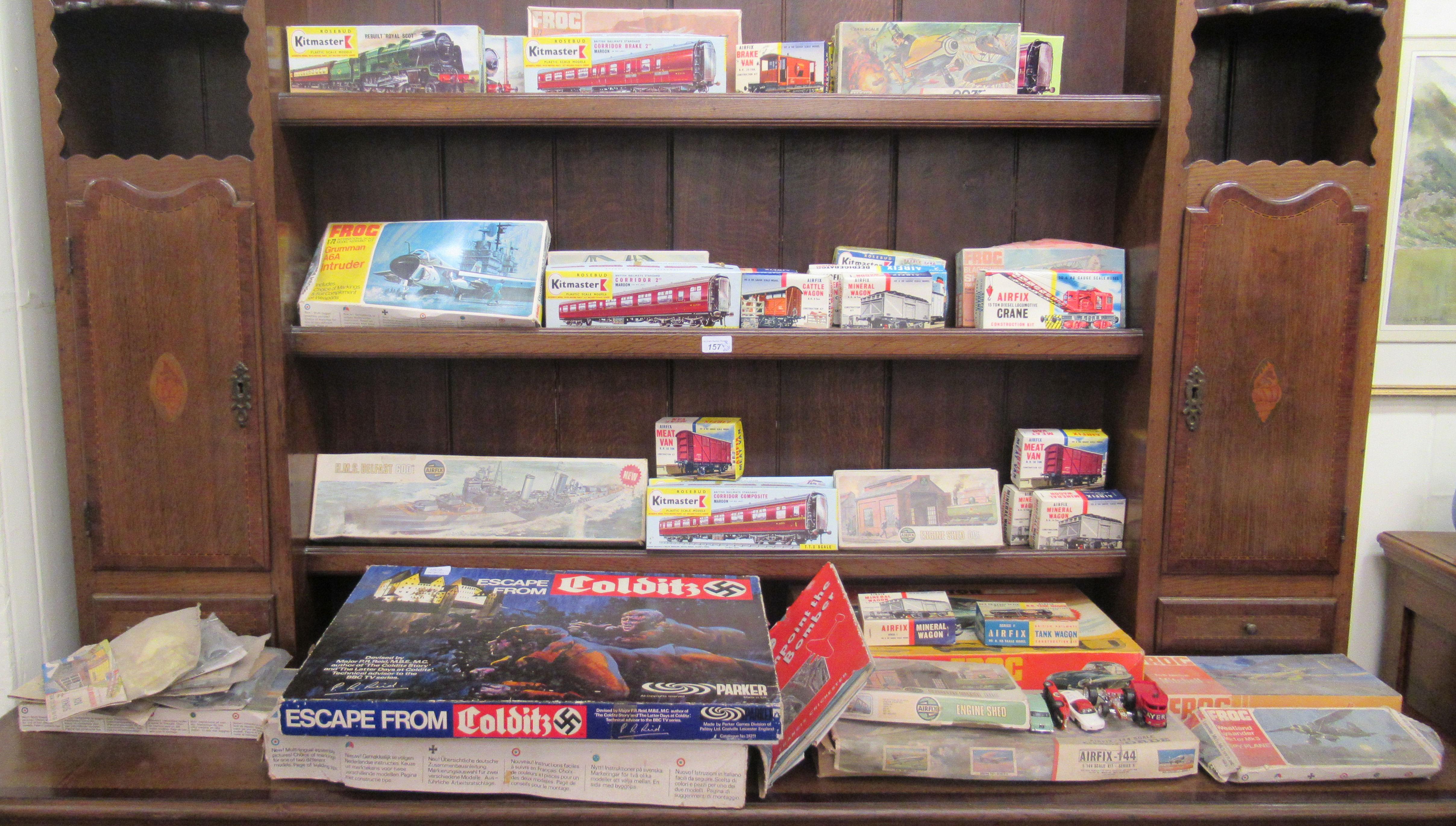 Airfix model boats, planes and trains  boxed; and other games