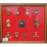 Eleven military regimental cap badges and other insignia, some copies: to include Royal Dublin