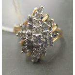 A 9ct gold diamond cluster ring