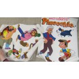 Twelve circa 1978 Disney themed colour printed posters  22'' x 45''