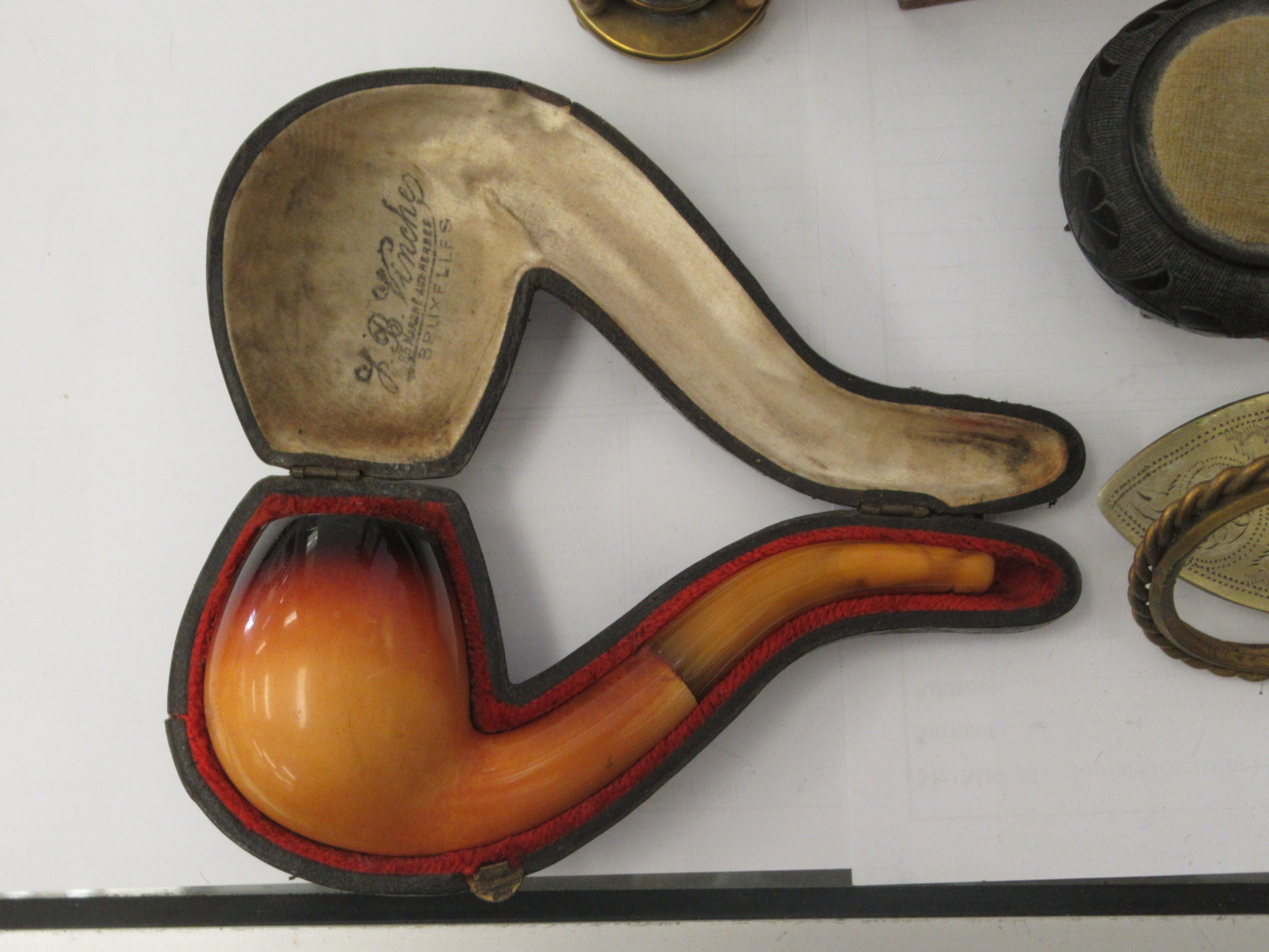 A mixed lot: to include a late Victorian Meerschaum pipe  cased - Image 2 of 6