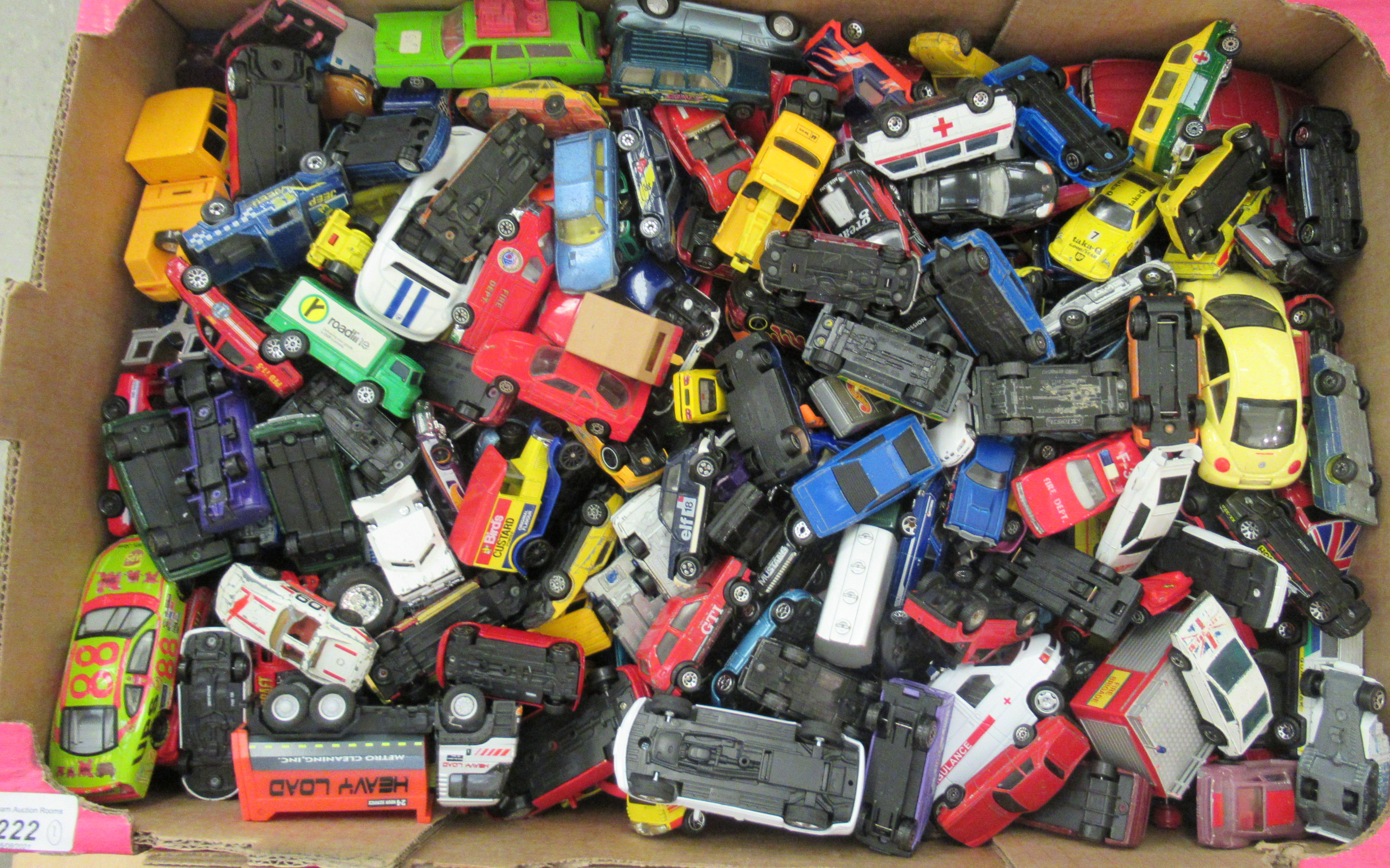 Uncollated diecast model vehicles, delivery, emergency service and sports cars: to include