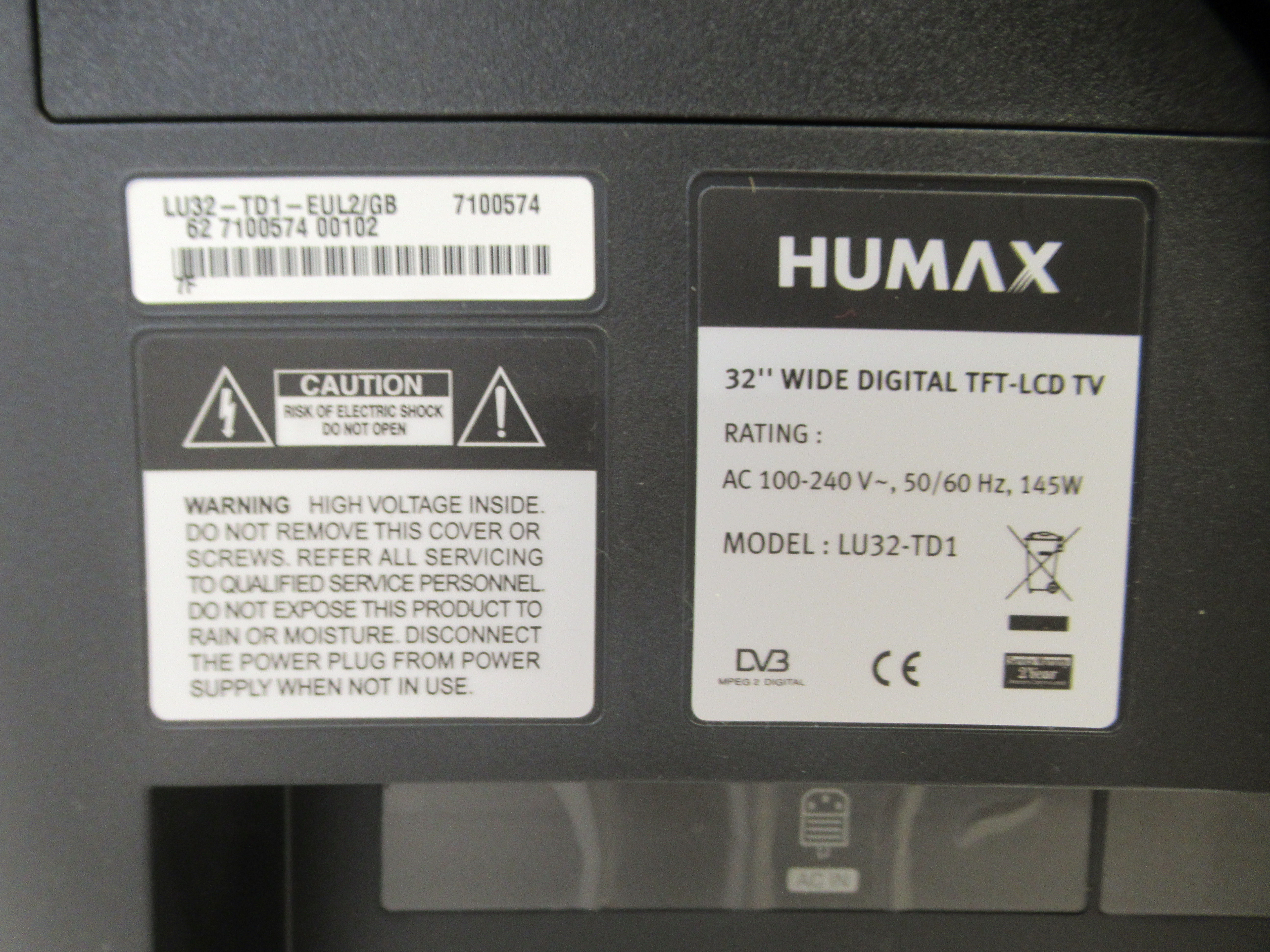 A Humax 27.5'' LCD television, on a table stand with a remote control - Image 3 of 4