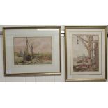 Early 20thC British School - two dissimilar harbour scenes  watercolours  bearing indistinct