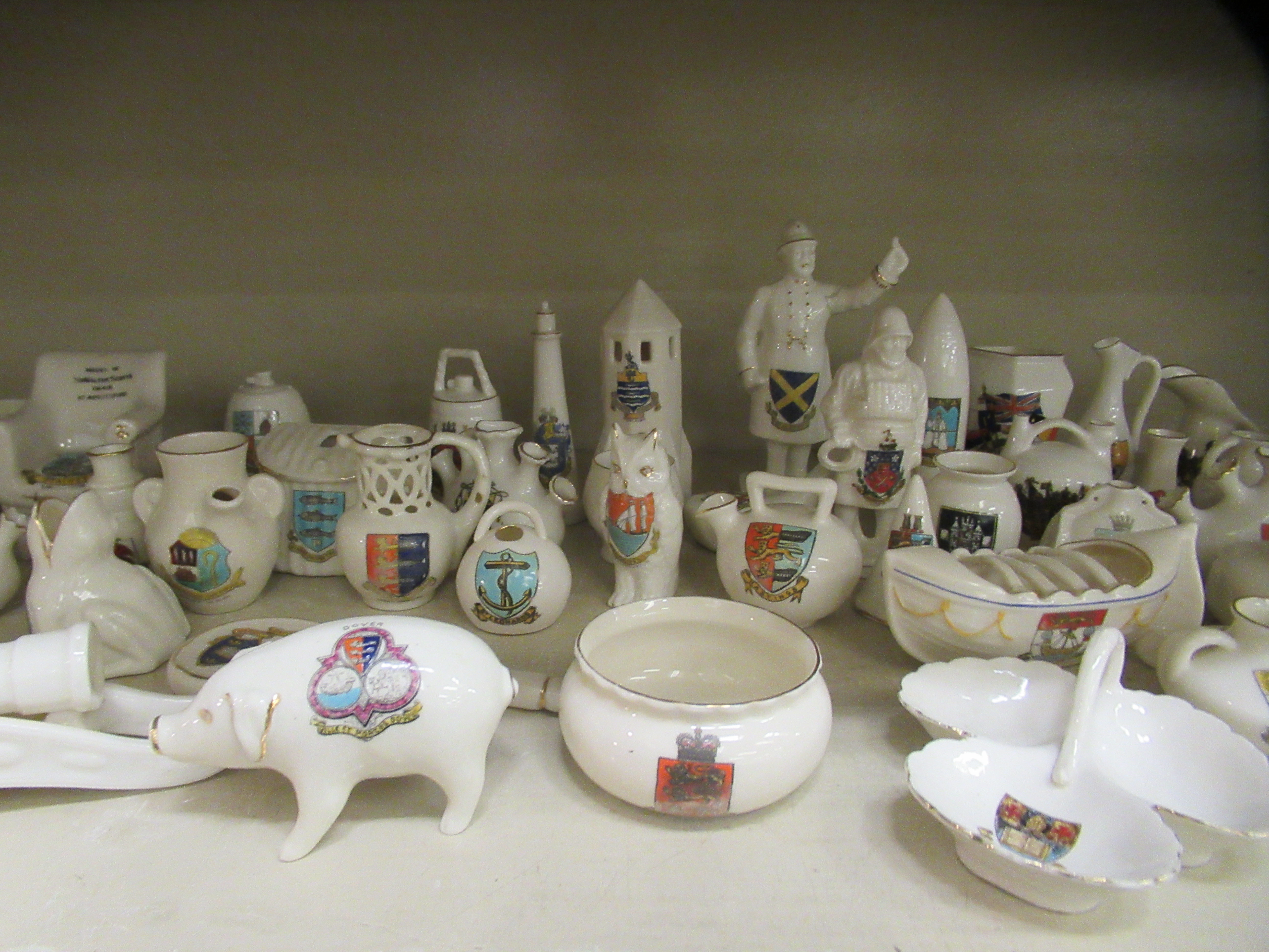 Crested china: to include an Arcadian battleship - Image 3 of 5
