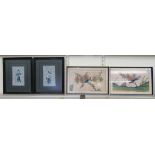 Chinese ricepaper paintings: to include ornithological studies  8'' x 14"  framed