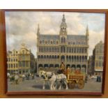 L Sandys-Lumsdaine - 'Whitbread Shires in Grand Place'  oil on canvas  bears a signature & dated '66