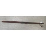 A 20thC African digging stick, the shaft with carved textured decoration  36"L