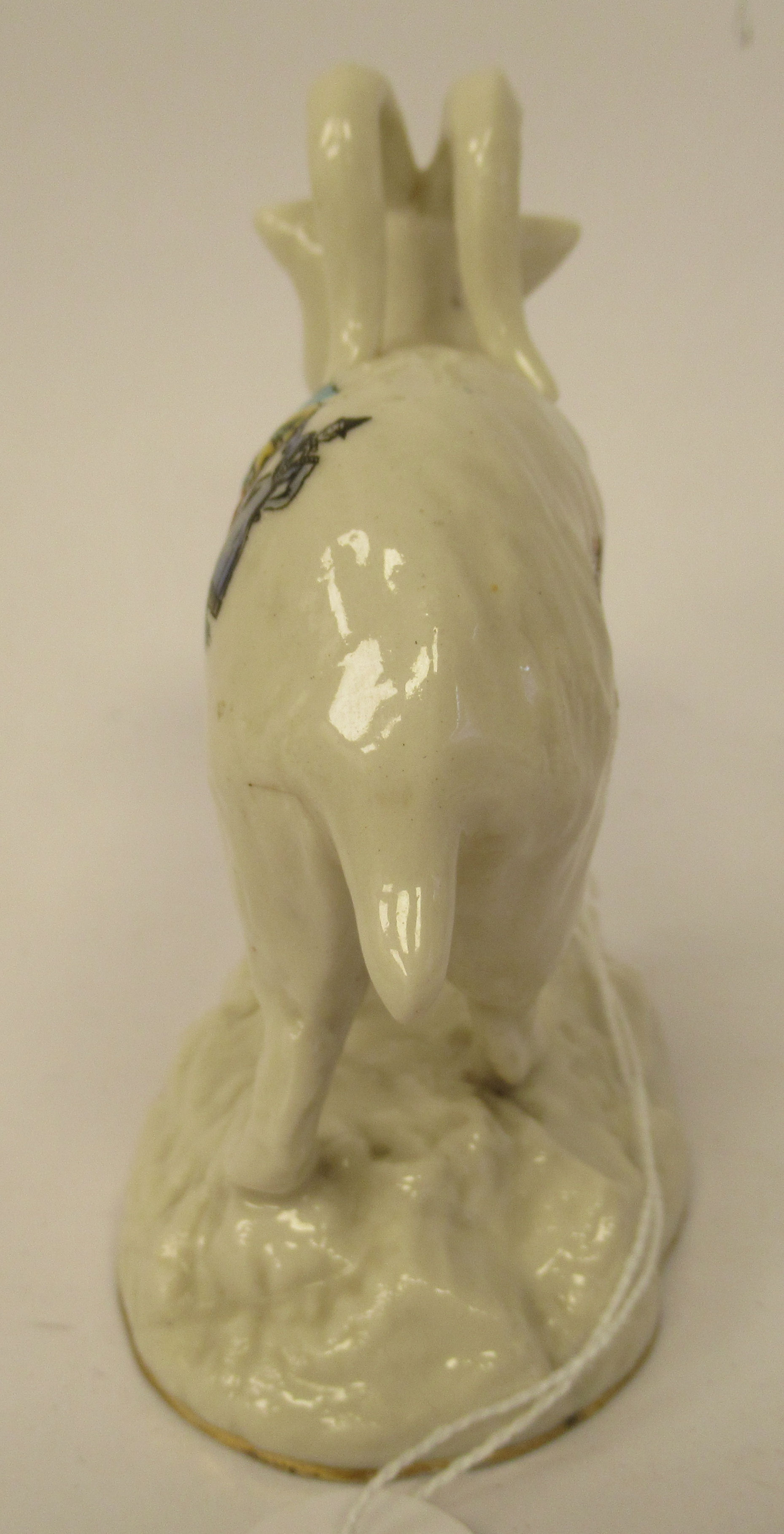 An early 20thC W & R Carlton China crested model, a standing ram, bearing the banner and crest of - Image 4 of 7