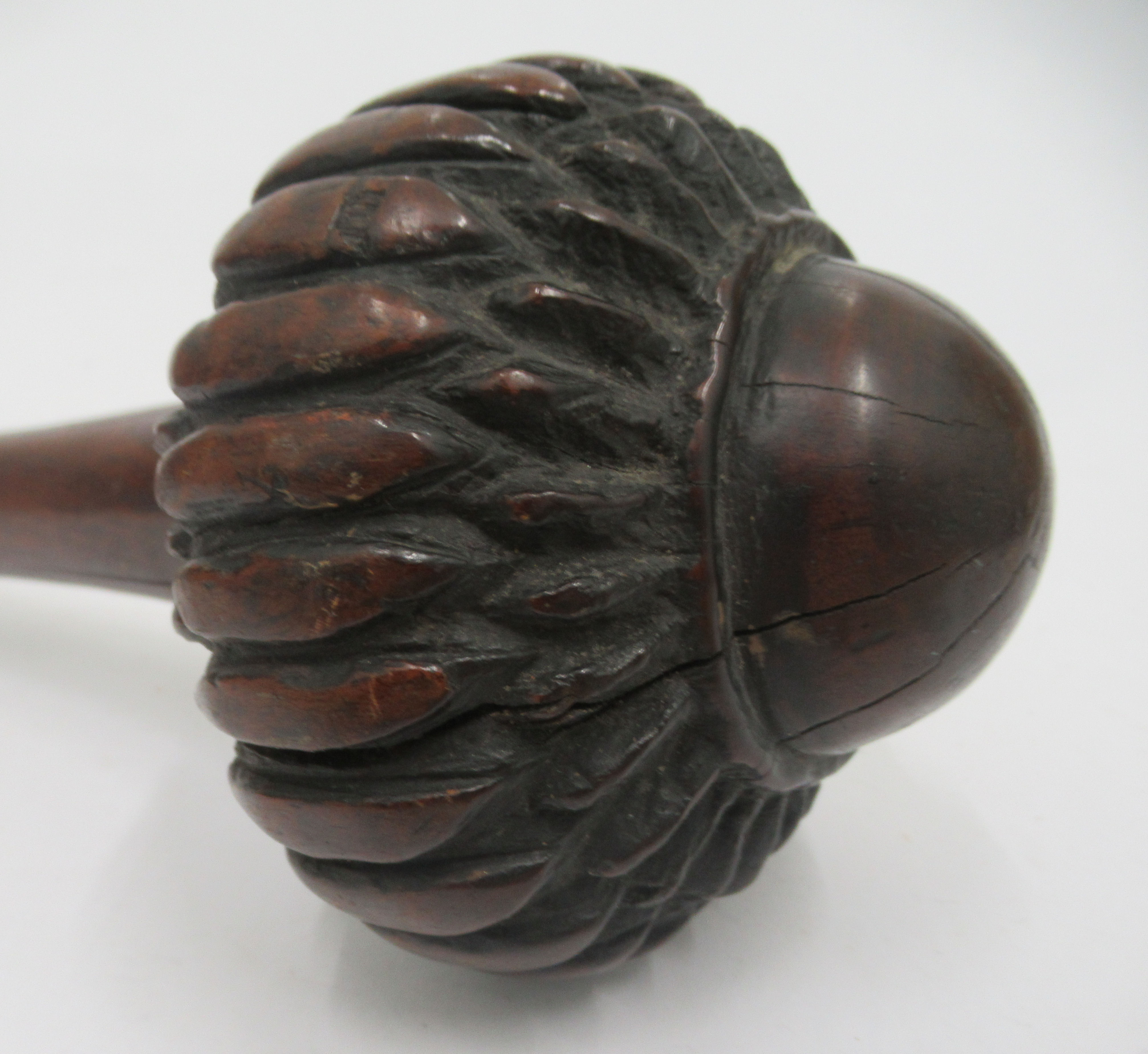 A late 19thC Fijian hardwood Iula Tavatava throwing club, the handle carved with geometric patterns - Image 8 of 10