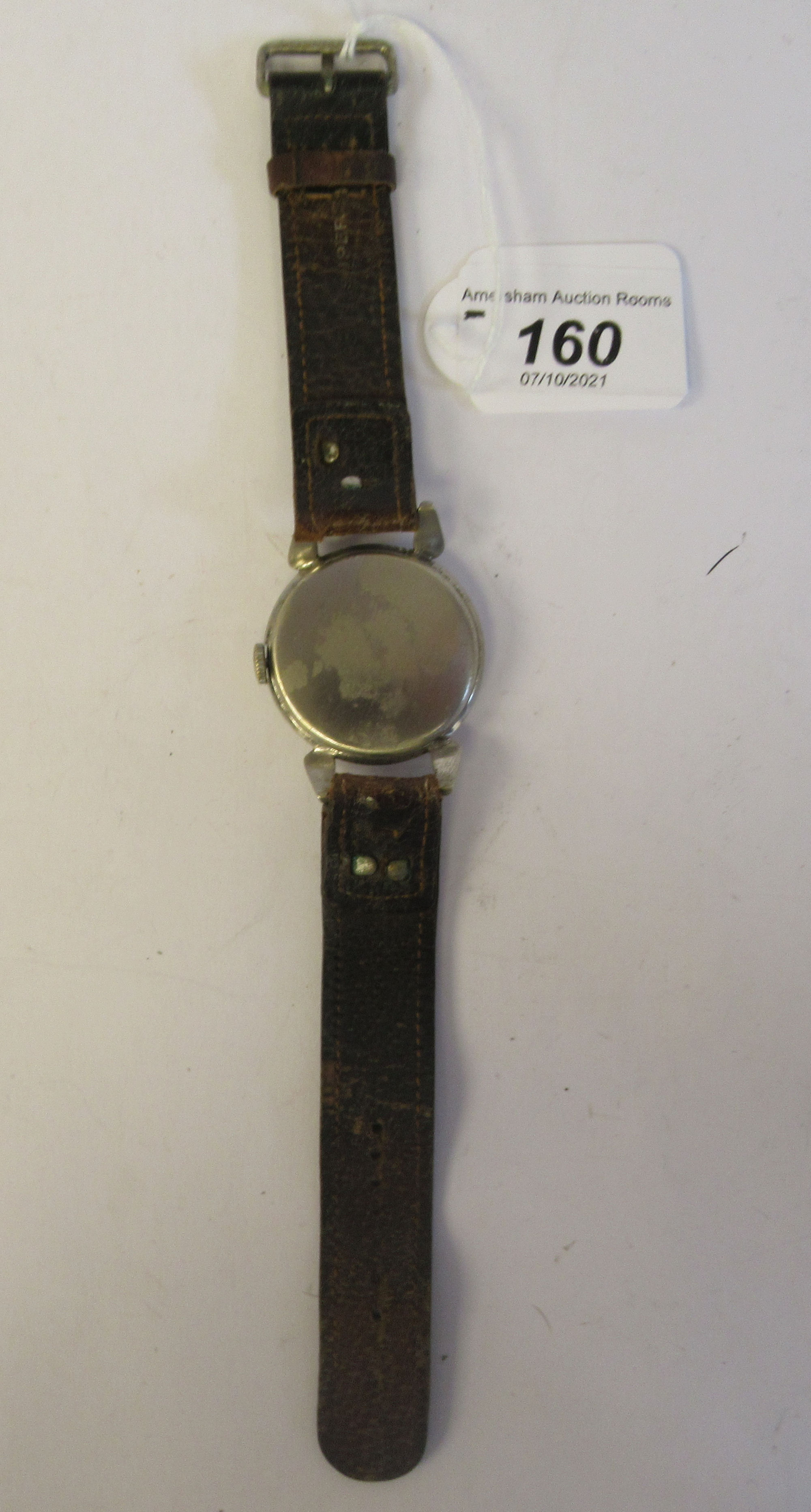 A 1933 Omega chromium plated crab cased wristwatch, faced by a black Arabic dial, incorporating - Image 3 of 4