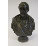 M Noble - 'Wellington 1852' a cast and patinated bronze bust  bears an incised signature & impressed