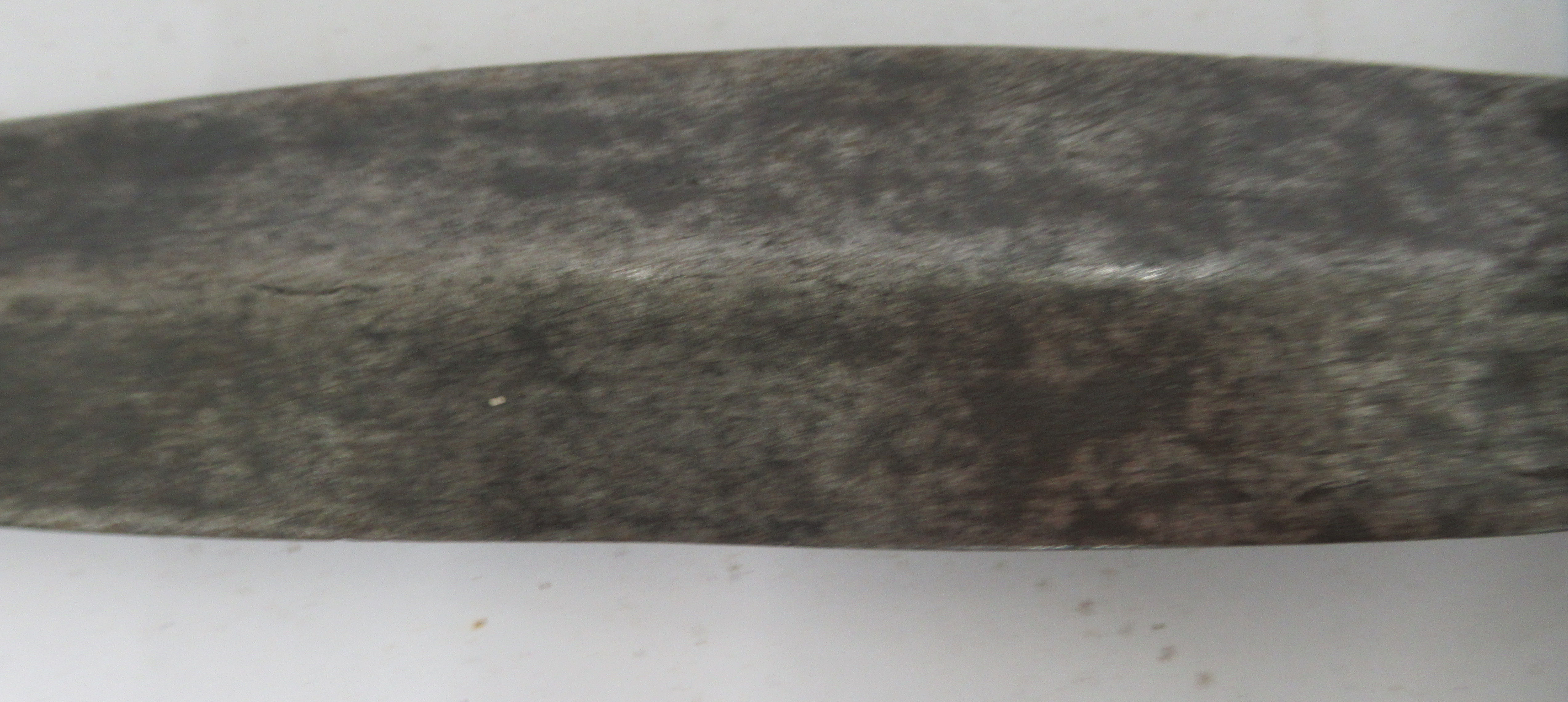 A late 19thC North Eastern Nigerian Tiv Tribe loop handled steel archers dagger  10.5"L overall - Image 3 of 9
