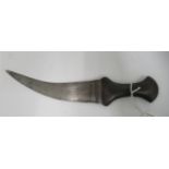 A late 19thC North African dagger, on a hardwood handle  the blade 6"L