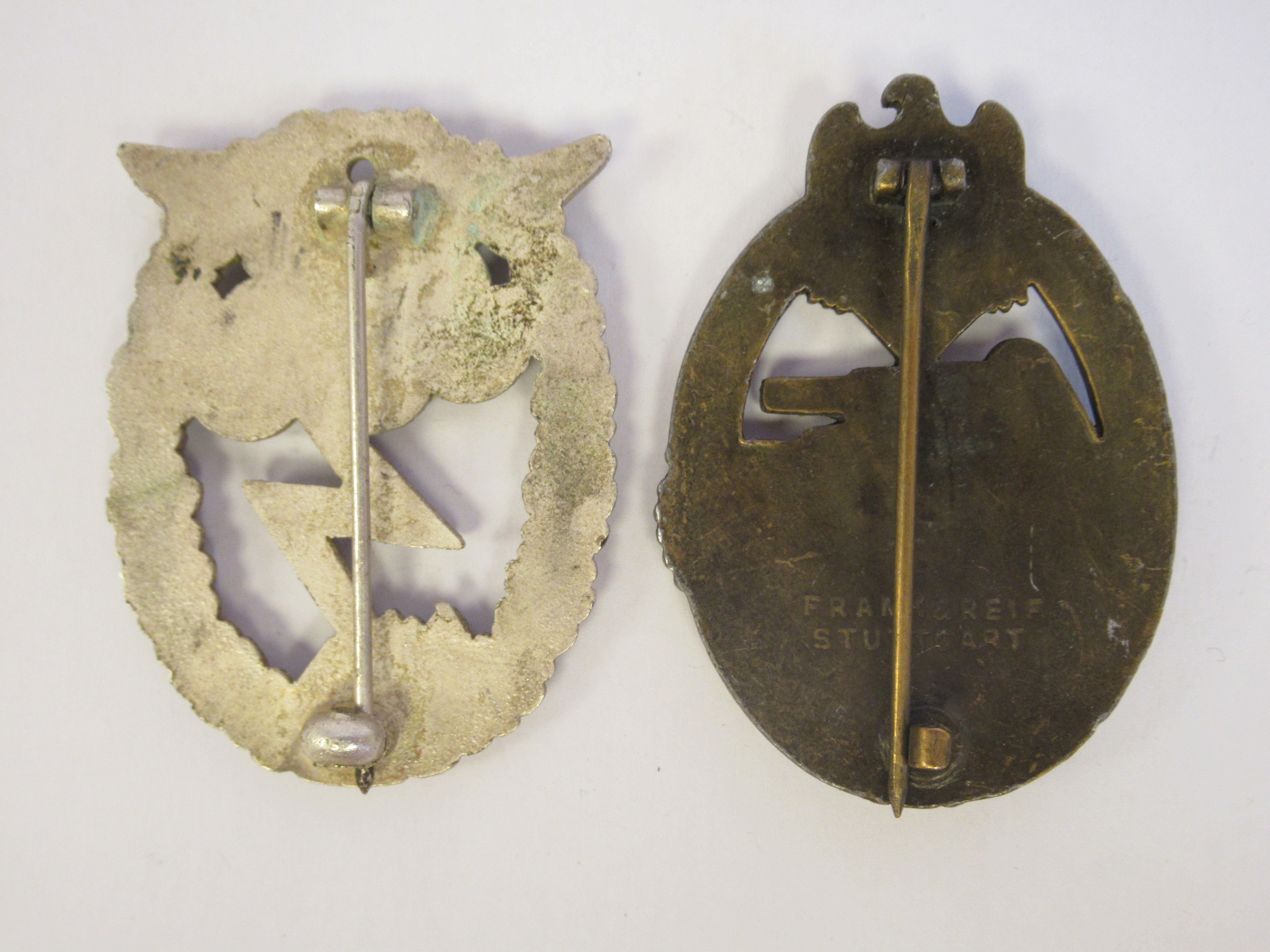 A German Luftwaffe Ground Assault badge; and a German Panzer badge  stamped Frank & Reif, - Image 2 of 2