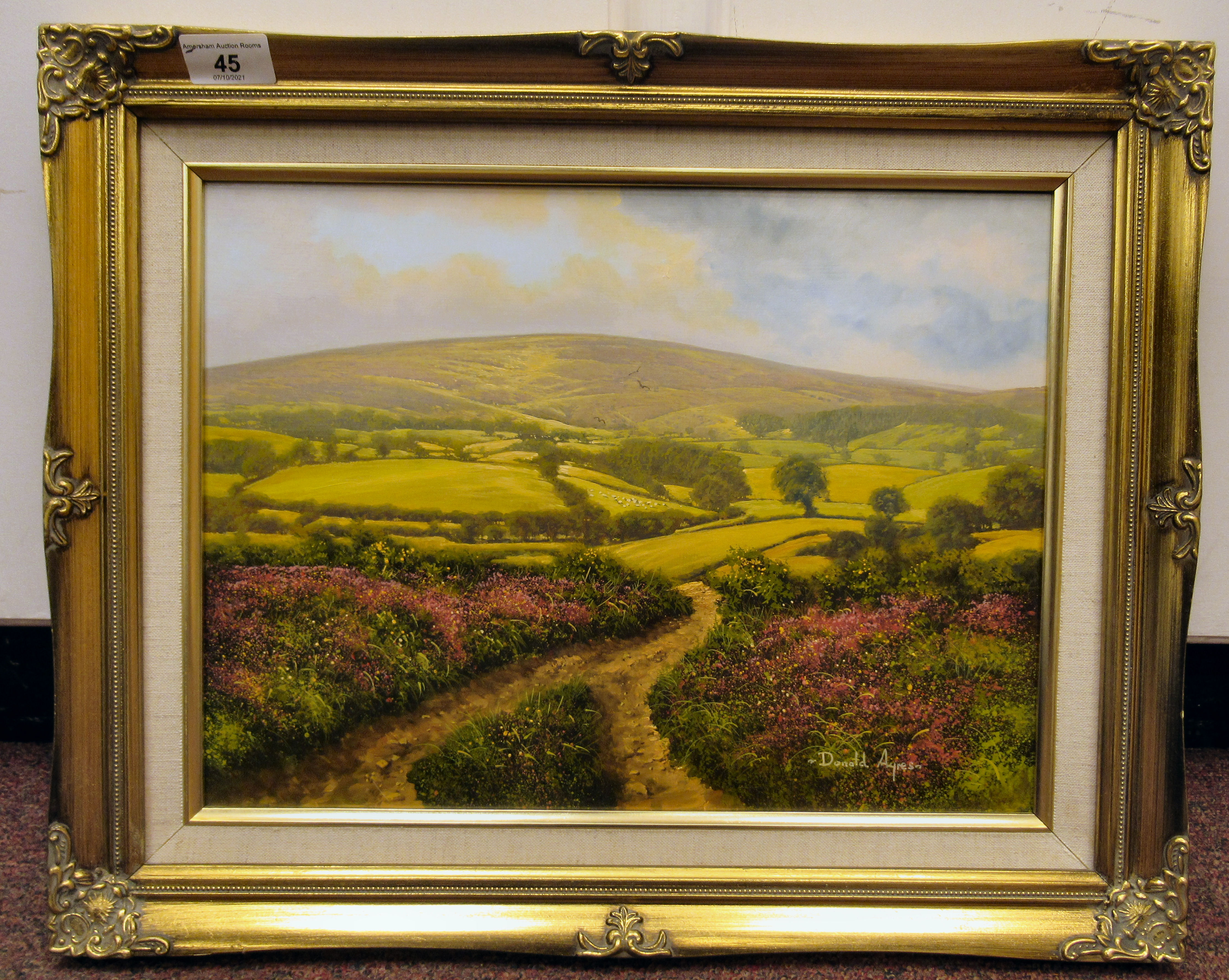 Donald Ayres - 'Dunkery Hill'  oil on board  bears a signature  11.5'' x 15.5''  framed