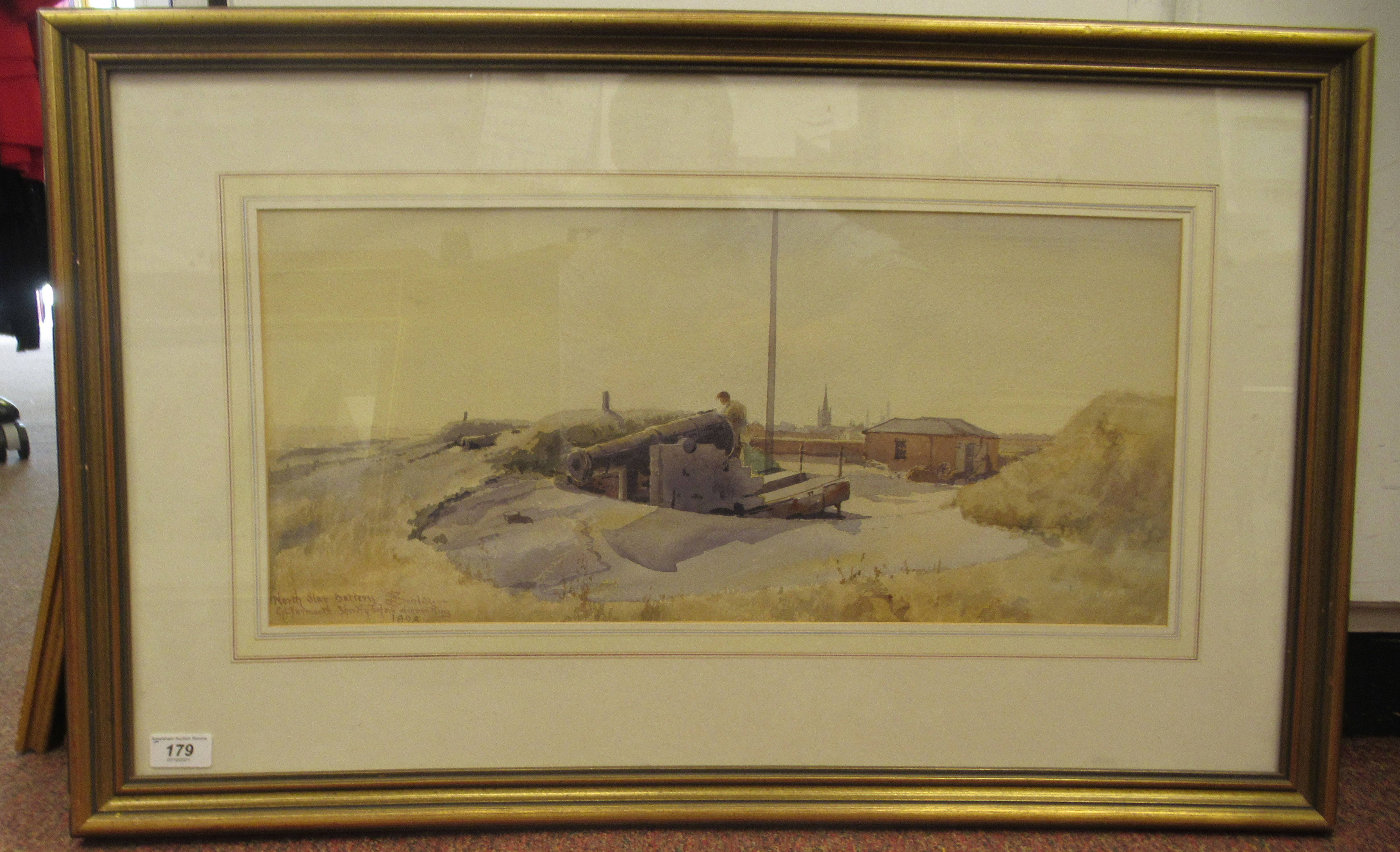 Stephen J Batchelder - 'North Star Battery, Great Yarmouth, shortly before dismantling'  watercolour - Image 2 of 5