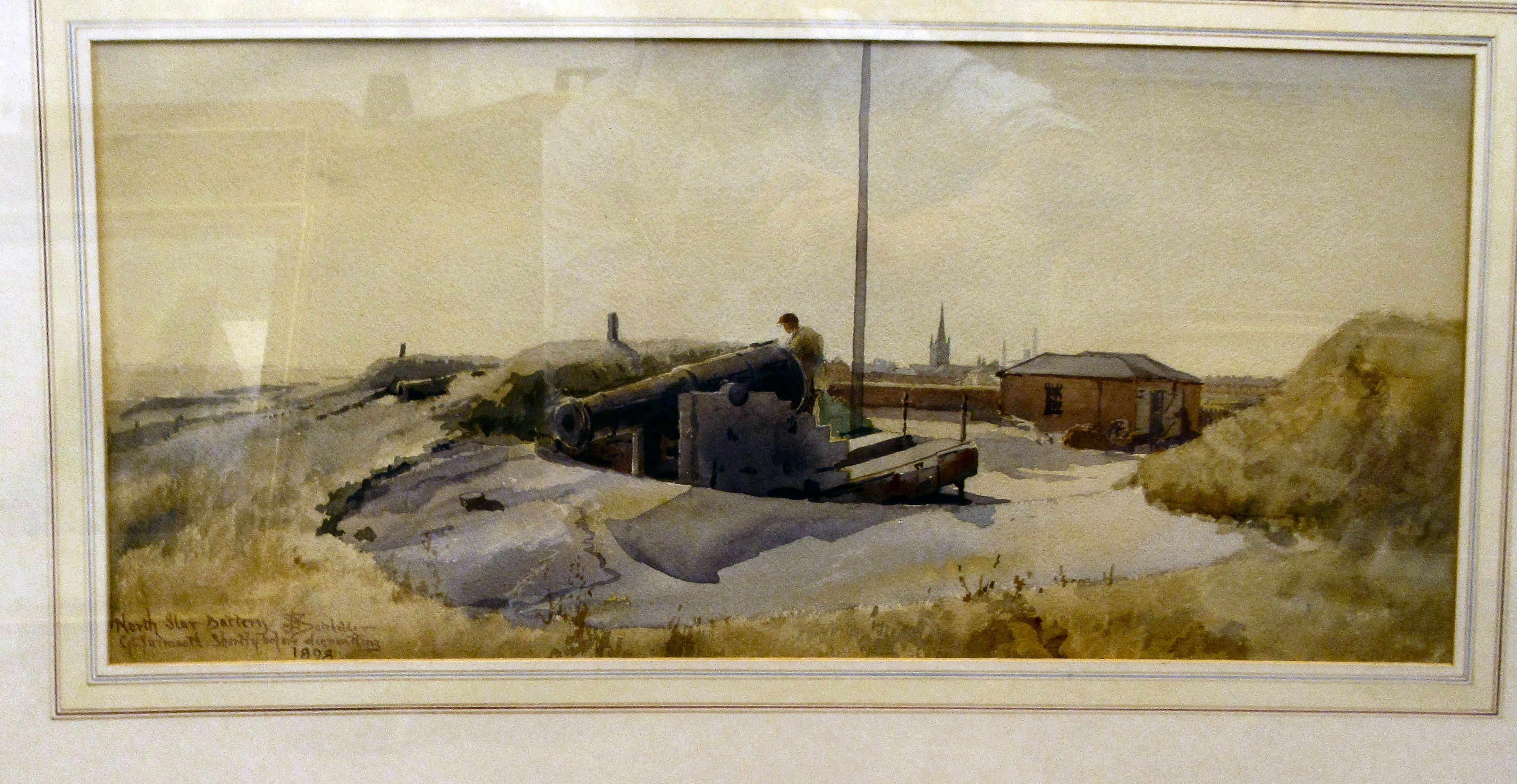 Stephen J Batchelder - 'North Star Battery, Great Yarmouth, shortly before dismantling'  watercolour