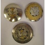 Three Scottish Highland Light Infantry military plaid brooches  (Please Note: this lot is offered