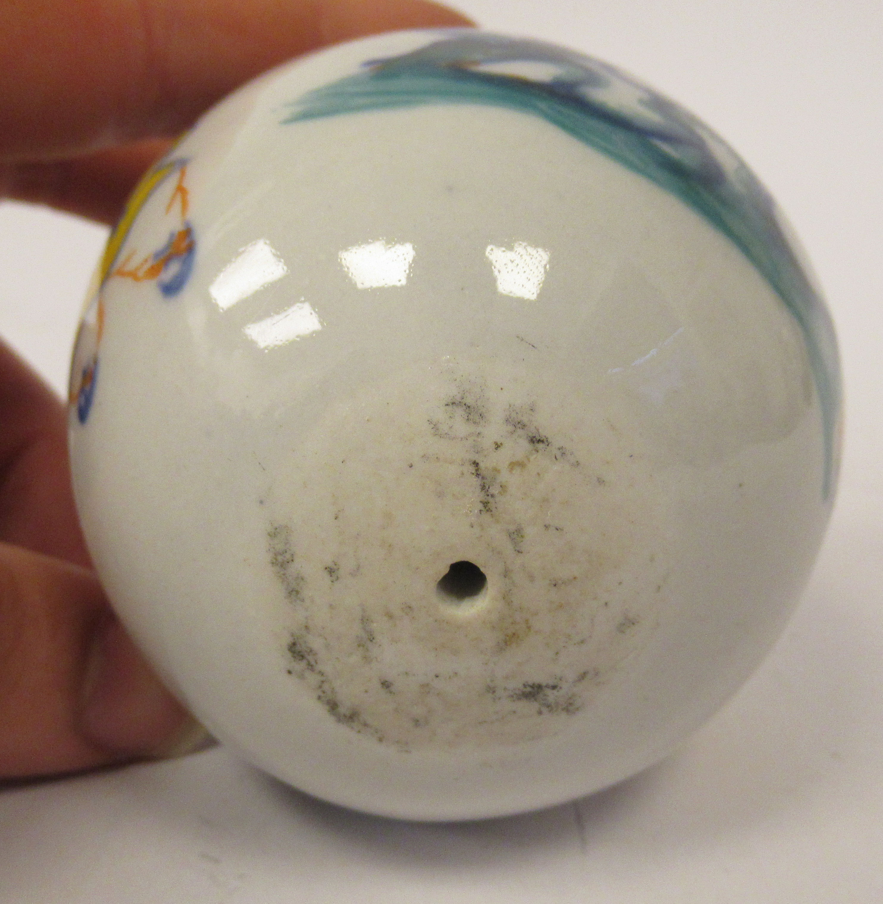 A 20thC Chinese porcelain egg shaped ornament, decorated in Doucai palette with boys at play  4''h - Image 6 of 6