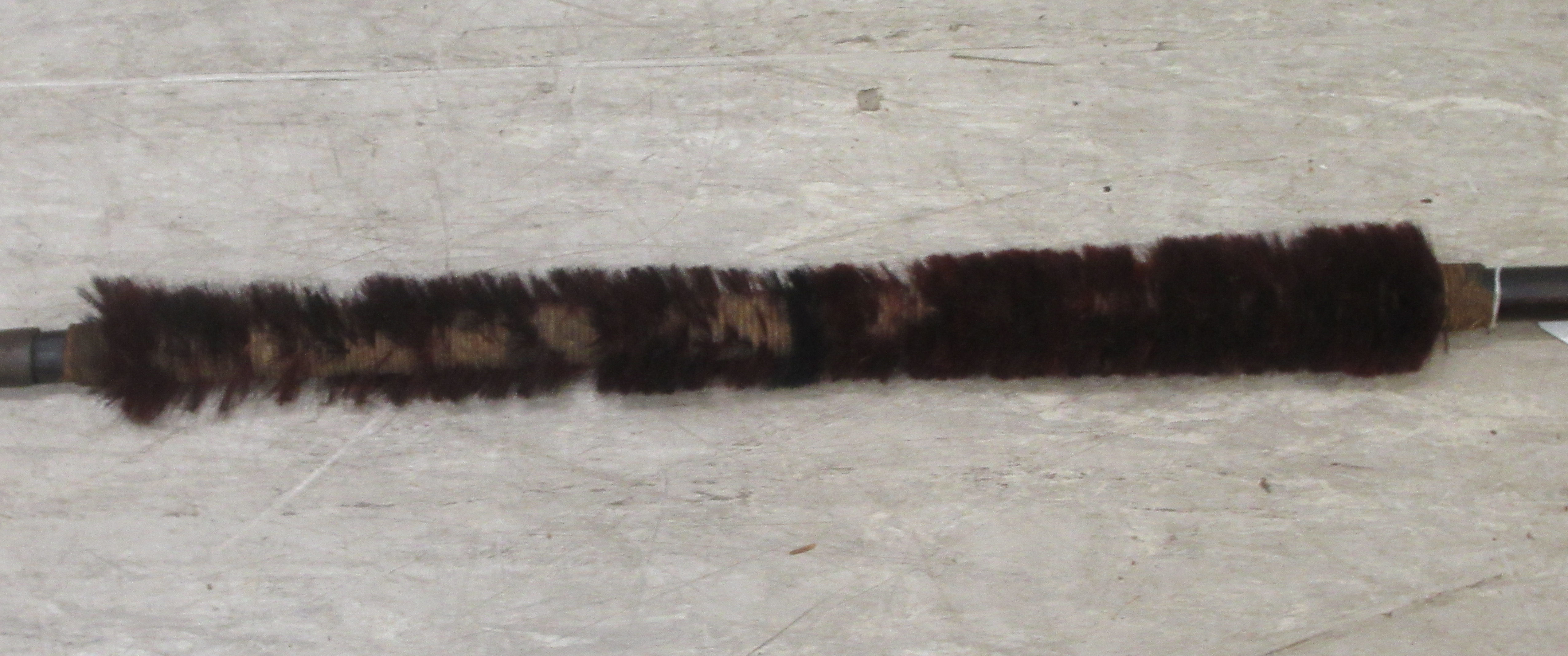 A late 19thC African Maasai spear with a leaf blade and a hair wrapped shaft  86"L - Image 3 of 7