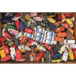 Uncollated diecast model vehicles, trucks, convertibles and sports cars with examples by Corgi and