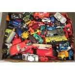 Uncollated diecast model vehicles, trucks, convertibles and sports cars with examples by Corgi and