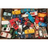 Uncollated diecast model vehicles, trucks, convertibles and sports cars with examples by Corgi and