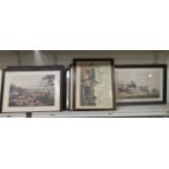 19thC and later military engravings: to include The Royal Artillery  12" x 10"  framed