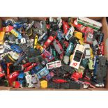 Uncollated diecast model vehicles, trucks, convertibles and sports cars with examples by Corgi and