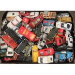 Uncollated diecast model vehicles, trucks, convertibles and sports cars with examples by Corgi and