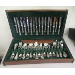 A canteen containing silver plated Kings pattern cutlery and flatware