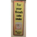 An early 20thC  printed steel enamel advertising sign for 'Craven A Cigarettes'  38" x 11"