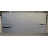 An Asian shoreline  coloured photographic print  29" x 61"  framed