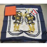 A Hermes silk scarf  boxed