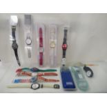 Eleven Swatch watches: to include a 2000 Sydney Olympics Irony Scuba 200  cased