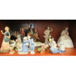 Decorative ceramics: to include a Naples Capo-de-Monte porcelain group of children; and a horse