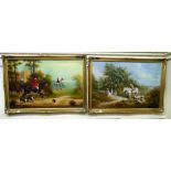 Jack Smith - a Victorian hunting scene  oil on canvas  bears a signature  23" x 36"  framed; and