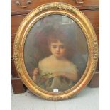 Late 19thC British School - a head and shoulders portrait, a young girl  oil on canvas  23'' x 18.5"