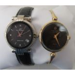 Ladies watches: to include a Klaus Kobec stainless steel cased example, faced by a baton dial