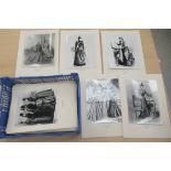 Mainly mid 19thC French fashion monochrome photographic print  8" x 9"  unframed