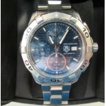A Tag Heuer Aqua Racer stainless steel bracelet wristwatch, the automatic movement with sweeping