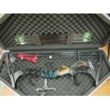 A Limbsaver Deadzone D2-32 compound archers bow, in a fitted foam lined Vanguard case with arrows