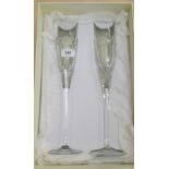 A pair of Louise Bradley lead crystal presentation wine glasses  boxed