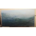 Luke Elwes - 'Aquaterra'  oil on canvas  bears a signature, a title verso & dated 2021/13  36" x 70"