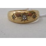 An 18ct gold and diamond set gypsy ring