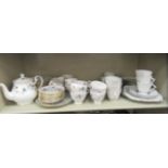 Colclough china teaware, decorated in pastel tomes with foliage; and melba bone china teaware,